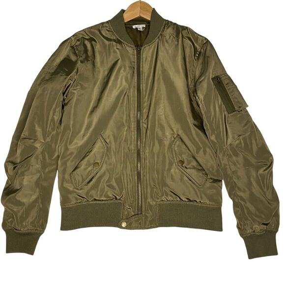 BP‎ Bomber Jacket Womens Small Green Streetwear Utility Gorpcore Classic Casual - Picture 1 of 9